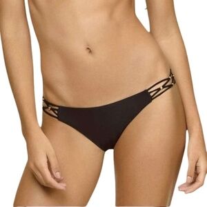 NWT PILYQ Braided Beaded Zen Teeny Bikini Bottom in Black